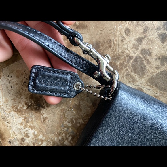 NWOT Coach Black Leather envelope tote. NEW with box. - Picture 6 of 6